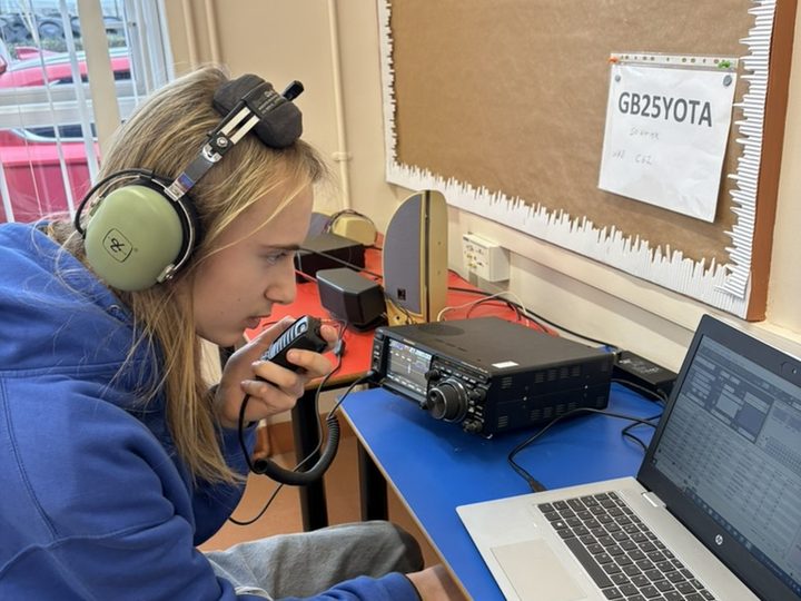 A young operator making contacts from the club station.
