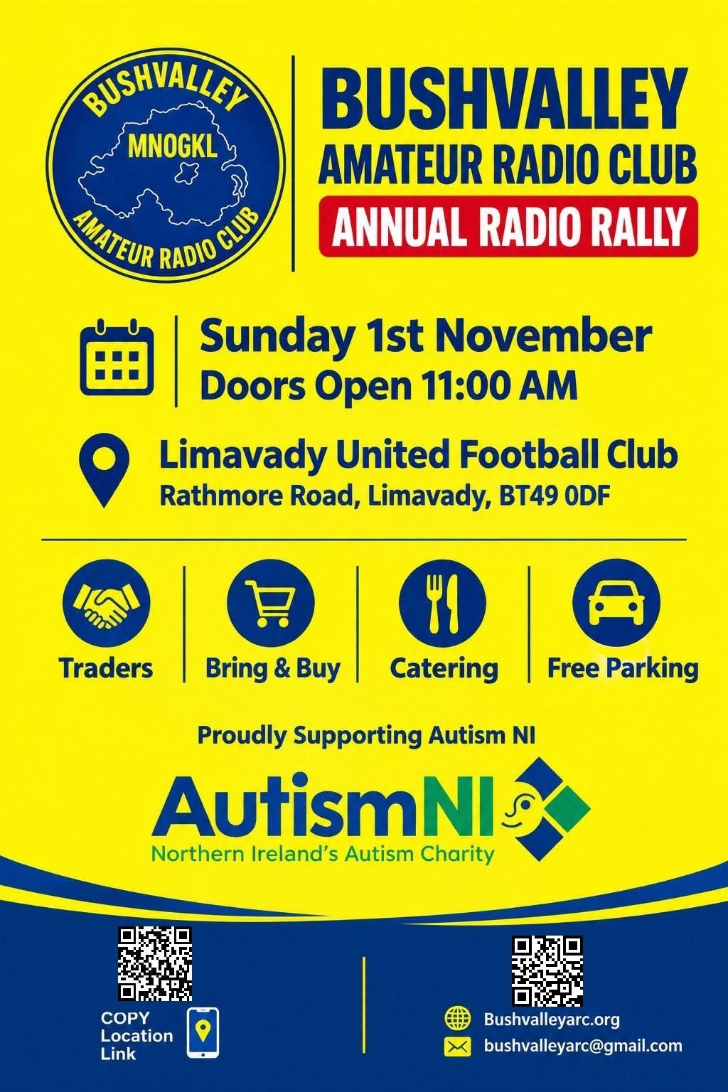 2026 Bushvalley Amateur Radio Club Annual Radio Rally poster with full event details